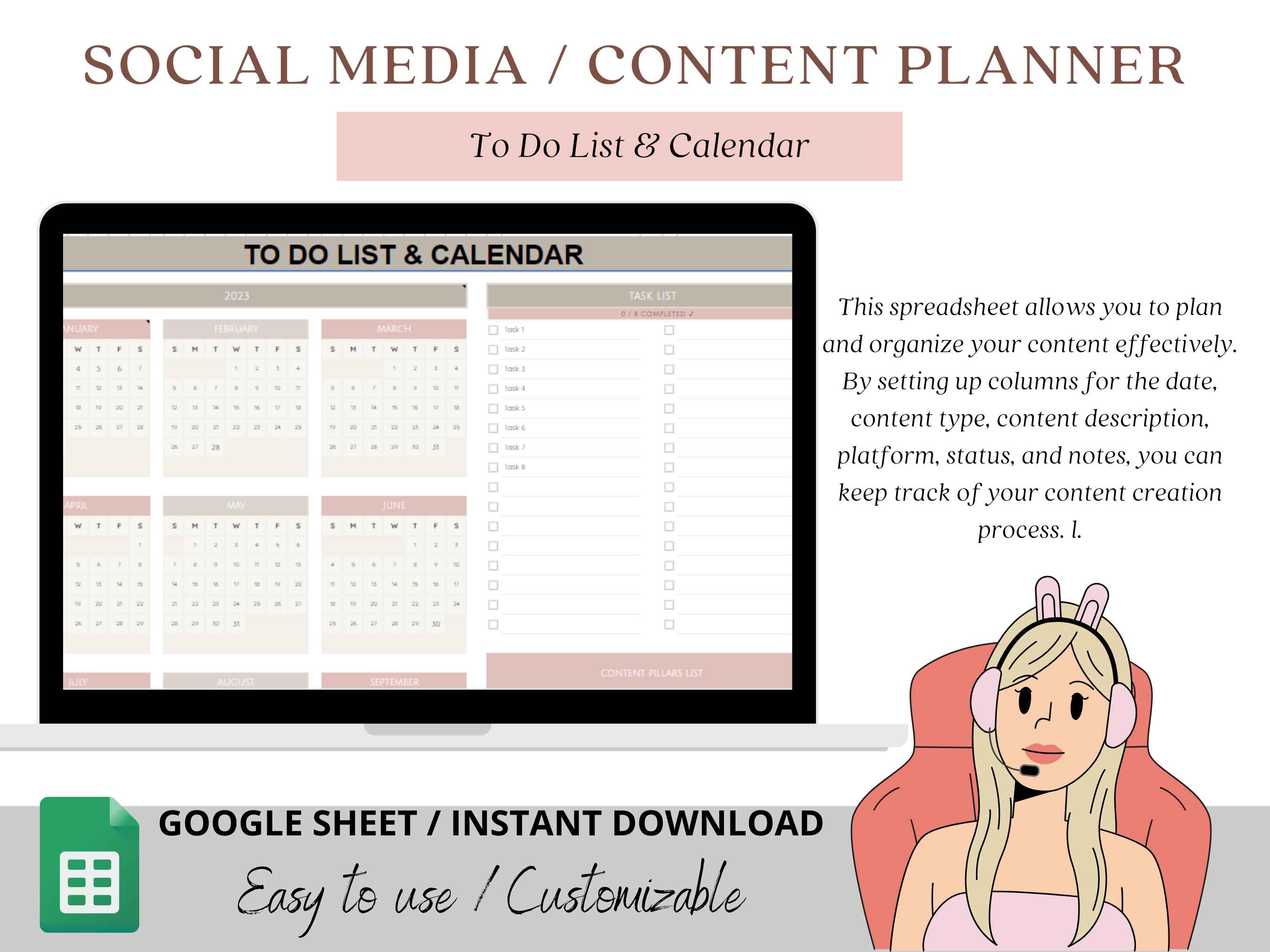 Social Media Planner Excel Spreadsheet